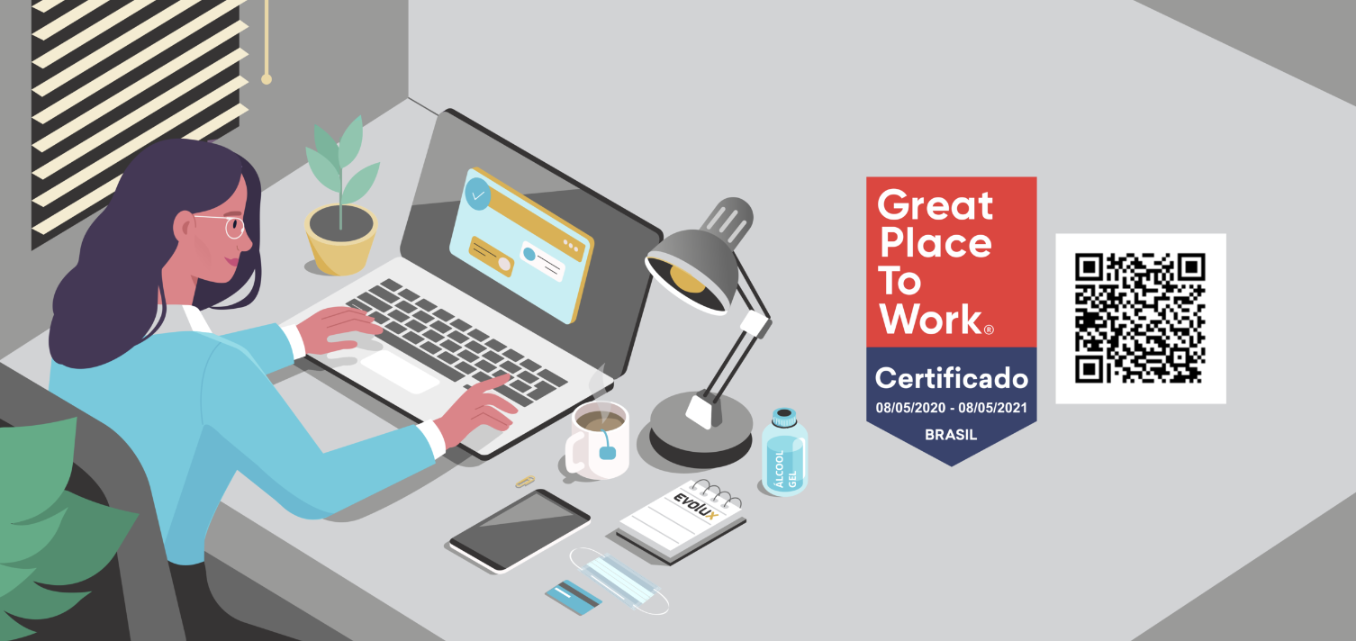 ilustração de uma mulher no home office